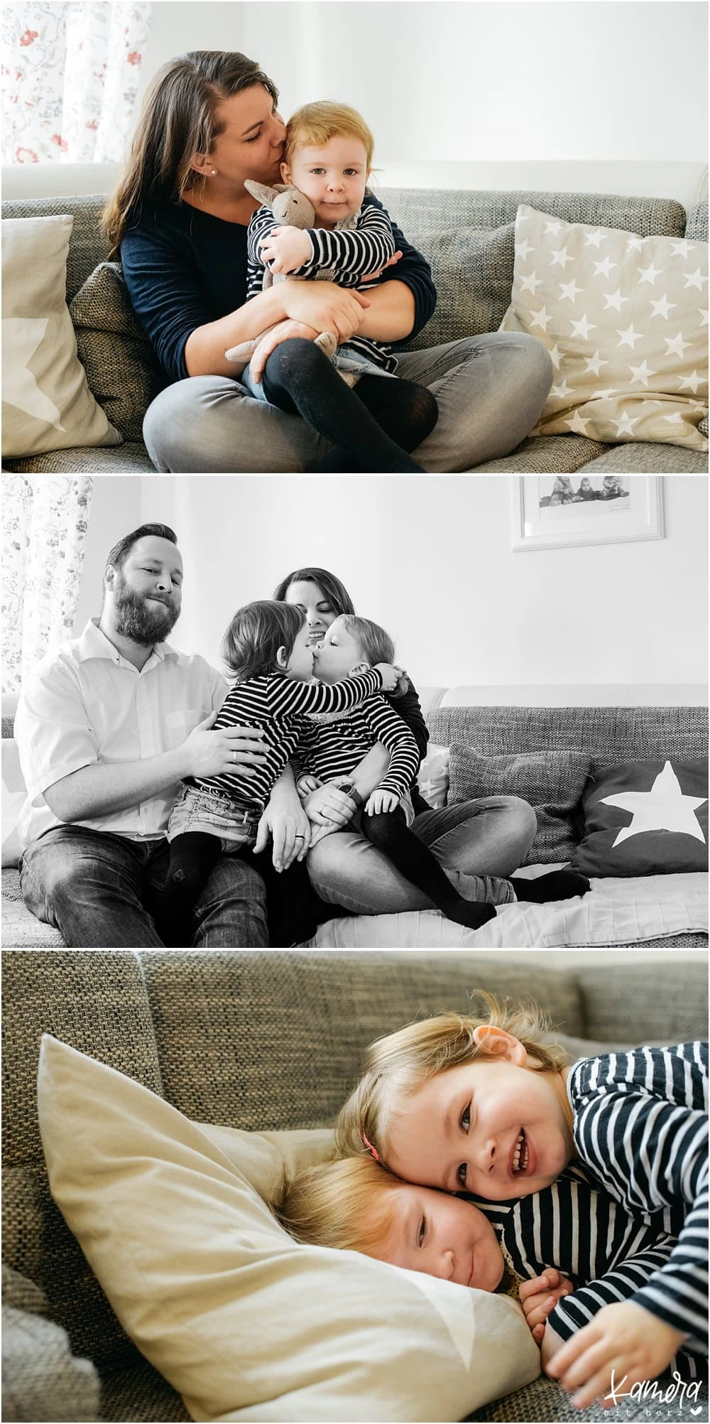 moderne Familienfotos zuhause