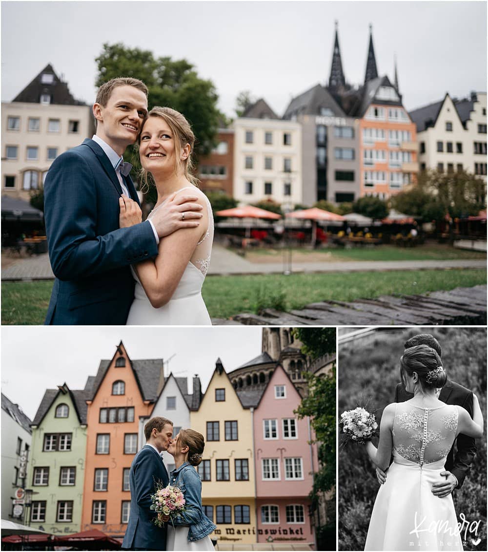 Hochzeitsfotos Köln im historischen Rathaus und Shooting in der Altstadt