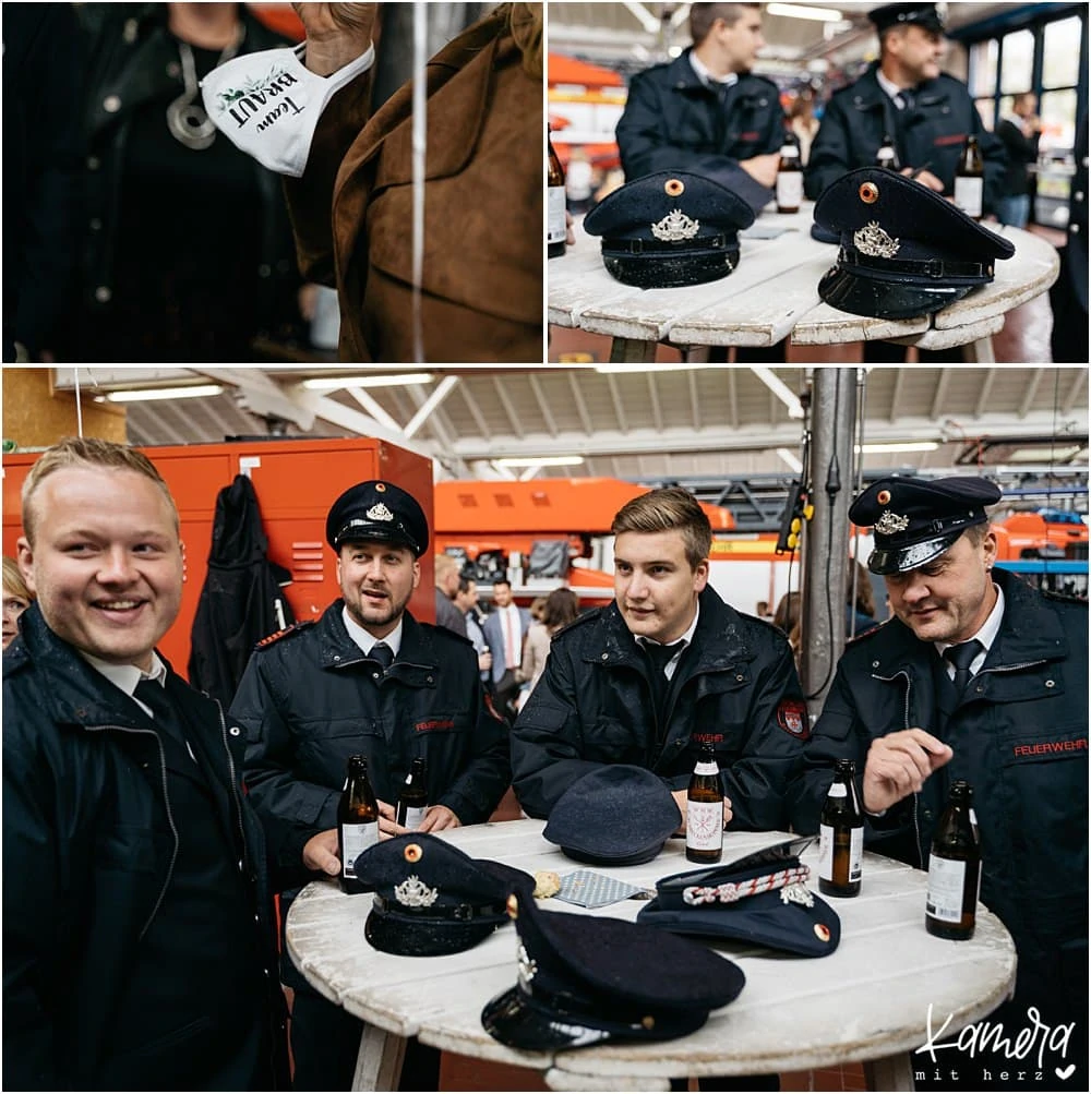 Sektempfang Hochzeit in der Feuerwache