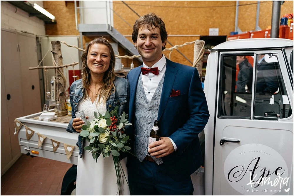 Sektempfang Hochzeit in der Feuerwache