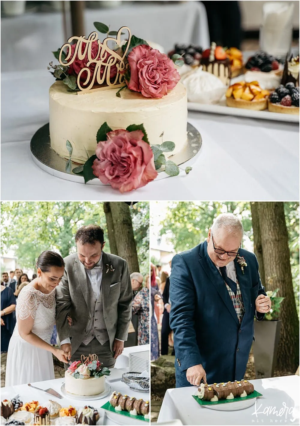 Tortenanschnitt bei Hochzeit