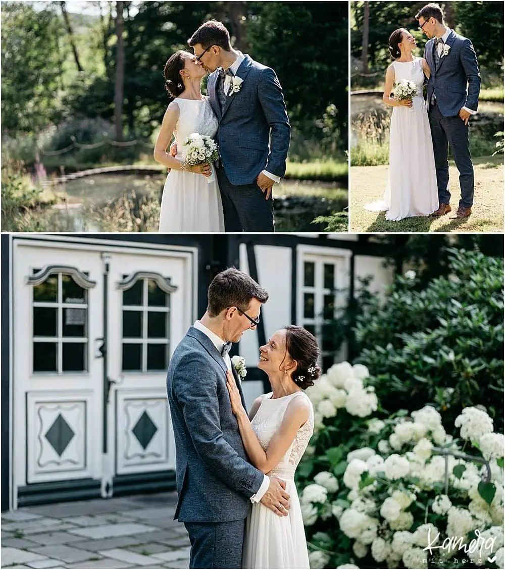 Hochzeit feiern - Fotos im Gut Hungenbach - Paarshooting im Grünen