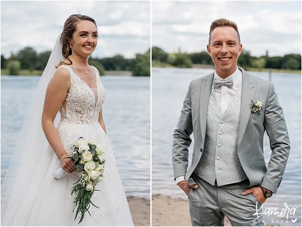 Portraits des Brautpaares am Fühlinger See