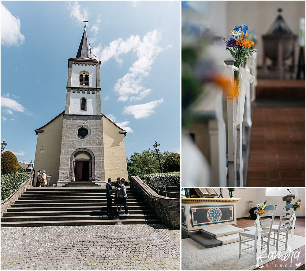 Romantische Hochzeit in der Kirche