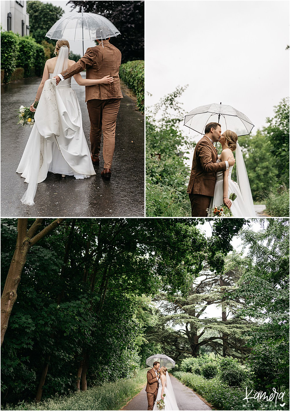 Brautpaar Fotoshooting im Regen