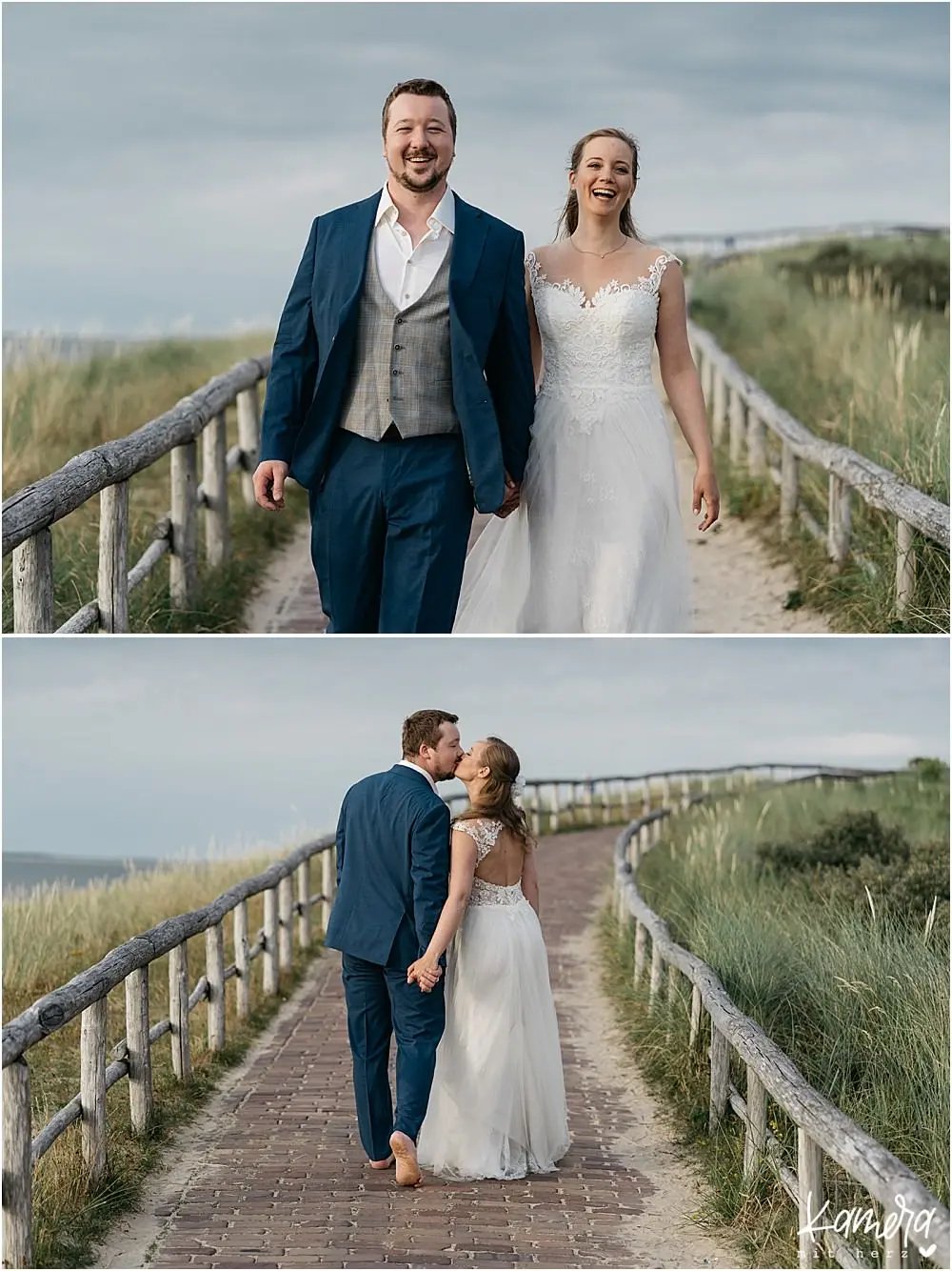 After Wedding Shoot am Strand in den Niederlanden