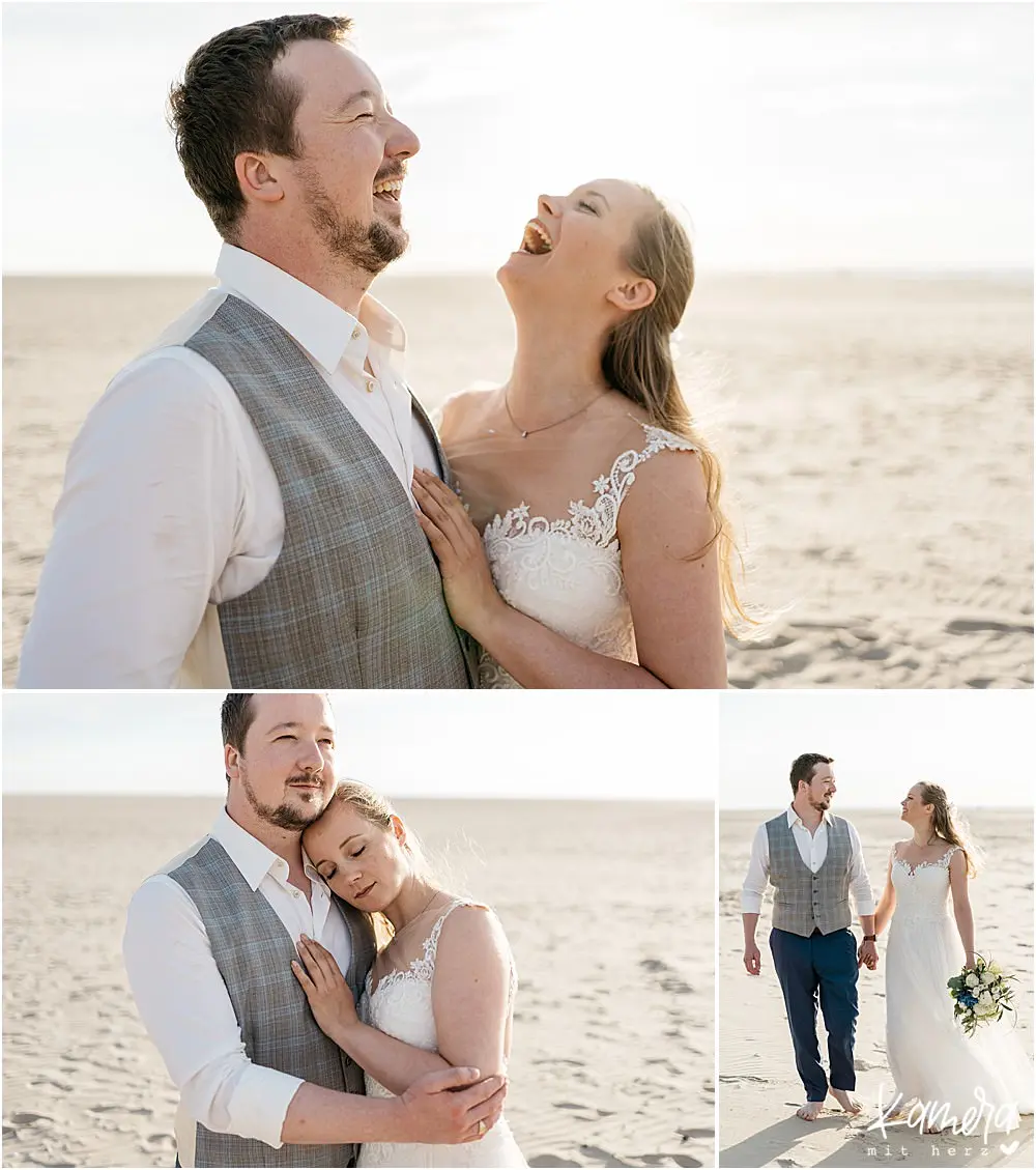 Brautpaarshooting am Strand in den Niederlanden