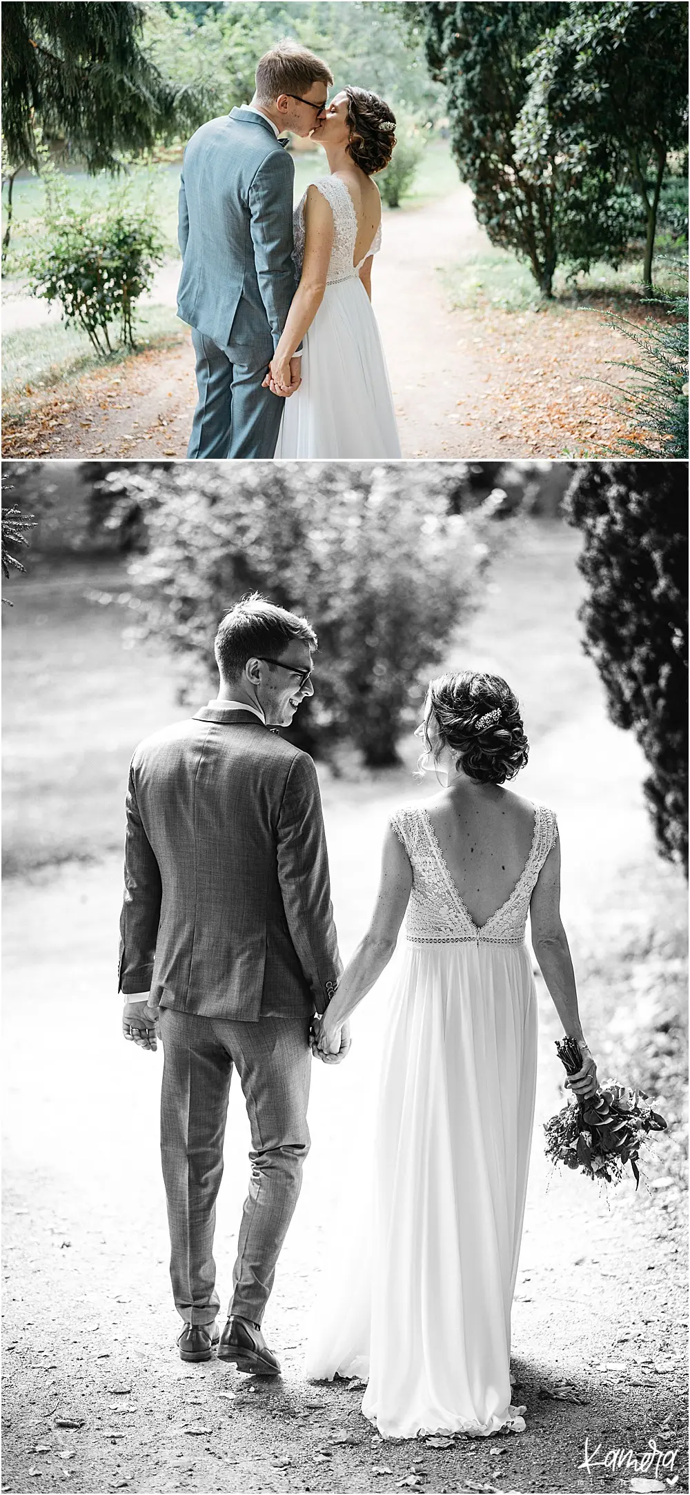 Brautpaar im Park bei der Redoute Bonn